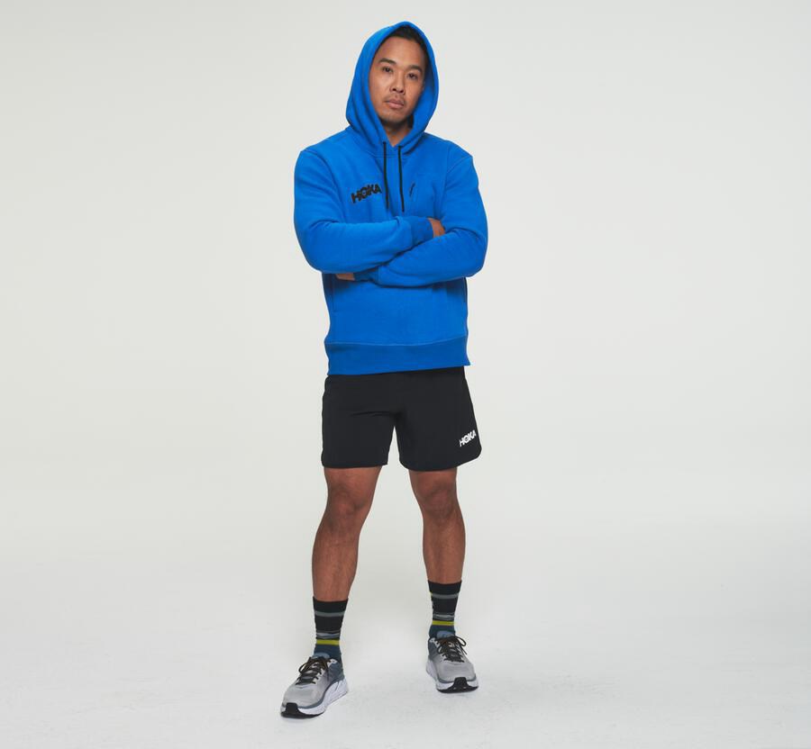 Hoka One One Kapşonlu Sweatshirt Erkek Mavi - Performance - GW6328794